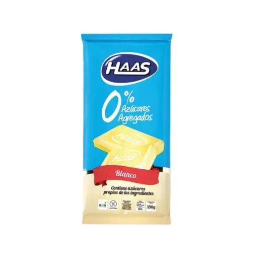 Golosinas online | Envíos rápidos chocolate haas cero azucar 150gr blanco
